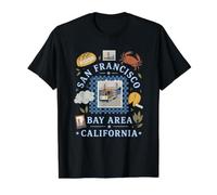 San Francisco Bay Area Vintage Cable Car Souvenir Graphic Value Graphic T-Shirt, Men, Black, M