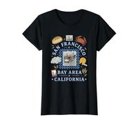 San Francisco Bay Area Vintage Cable Car Souvenir Graphic Value Graphic T-Shirt, Women, Black, L