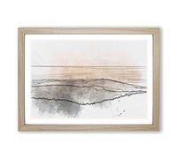 San Francisco Beyond The Hills in Abstract Framed Print | A2 Oak Framed Wall Art | Ready to Hang | Abstract Fantasy Picture | Living Room Bedroom Lounge Office