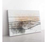 San Francisco Beyond The Hills In Abstract Modern Art Canvas Wall Art Print Ready to Hang, Framed Picture for Living Room Bedroom Home Office Décor, 50x35 cm (20x14 Inch)