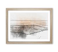San Francisco Beyond The Hills In Abstract Modern Art Framed Print | A2 Oak Framed Wall Art | Ready to Hang | Abstract Fantasy Picture | Living Room Bedroom Lounge Office