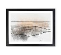 San Francisco Beyond The Hills In Abstract Modern Art Framed Print | A4 Black Framed Wall Art | Ready to Hang | Abstract Fantasy Picture | Living Room Bedroom Lounge Office