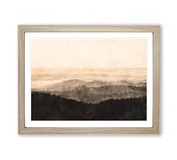 San Francisco Beyond The Hills Painting Modern Art Framed Print | A4 Oak Framed Wall Art | Ready to Hang | Modern Historical Picture | Living Room Bedroom Lounge Office