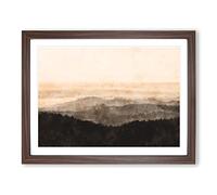 San Francisco Beyond The Hills Painting Modern Art Framed Wall Art Print, Ready to Hang Picture for Living Room Bedroom Home Office Décor, Walnut A3 (46 x 34 cm)