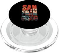 San Francisco Bold Letters Golden Gate Bridge Retro Skyline PopSockets PopGrip for MagSafe