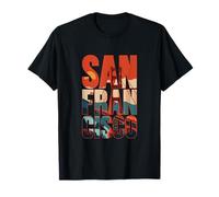 San Francisco Bold Letters Golden Gate Bridge Retro Skyline T-Shirt