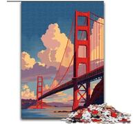 San Francisco Bridge Adult Jigsaw Puzzles 1000, Suitable for Ages 14 And Up Wall Decoration Christmas Birthday Gift (50x75cm)