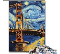 San Francisco Bridge at Night 1000 Piece Jigsaw Puzzle for Adults And Teenagers, Family Entertainment Toys Is Ideal As A Gift for The Whole Family (50x75cm)