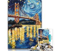 San Francisco Bridge at Night 1000 Pieces Jigsaw Puzzles for Adults And Teens,Help The Brain Exercise Addictive Toys to Cultivate Patience Great Gift 50x75cm