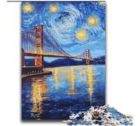 San Francisco Bridge at Night 2000 Piece Jigsaw Puzzles for Adults Gifts, Toys Educational Games Stress Relieving Wishlist with Santa Claus (70x100cm)