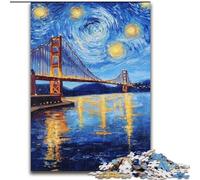 San Francisco Bridge at Night Puzzles for Teenagers Teens 1000pc Puzzle, Fun Games Wall Decoration Unique Birthday And Xmas Gifts (50x75cm)