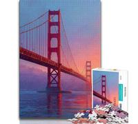 San Francisco Bridge Puzzles for Teenagers Teens 1000pc Puzzle,Stress Reliever Staycation Kill Time with Matching Poster And Trivia Sheet (50x75cm)