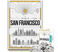 San Francisco California 1000 Piece Jigsaw Puzzle for Adults And Teenagers,for Educational Game Challenge Toy Unique Home Decor And Gifts 38x26cm
