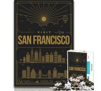 San Francisco California 1000 Piece Jigsaw Puzzle for Adults And Teenagers,Quiz Game Wall Decoration Unique Birthday And Xmas Gifts 50x75cm