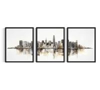 San Francisco California Art Print Poster, (Set of 3) Skyline Abstract Wall Art Painting for Bedroom Living Room Office Decor AAA16 (San Francisco California, 8 x 10 inches (3 Panels), Unframed)