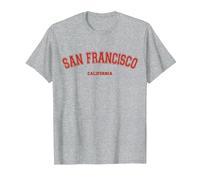 San Francisco California CA Red Letter on San Francisco T-Shirt, Men, Heather Grey, X-Large
