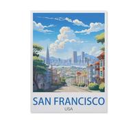 San Francisco California,Jigsaw Puzzles for Adults 1000 Piece, Classic Puzzle Teens Boys Girls Puzzles Sturdy Tight Fitting Pieces,Letters On Back for Ideal Challenging And Gift(38x26cm)-DM70