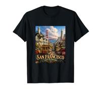 San Francisco California Scenic Cable Car Artwork Value Graphic T-Shirt