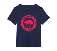 San Francisco, California T-Shirt, Women's Plus, Navy Blue, 2X