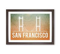 San Francisco California The Golden Gate Bridge Framed Print A2 Walnut