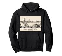 San Francisco California Vintage Skyline Drawing Pullover Hoodie
