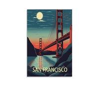 San Francisco California Vintage Travel Posters 08x12inch(20x30cm) Canvas Print for Living Room, Bedroom, Dorm, Home, Office Wall Decoration