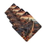san francisco Car Air Freshener Cards for Women Men 4 Pack Cute Car Accessories Long Lasting Scent Car Diffuser Hanging Auto Aromatherapy Tablets Car Fresheners Gifts