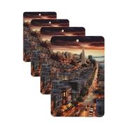 san francisco Car Air Freshener Cards for Women Men 4 Pack Cute Car Accessories Long Lasting Scent Car Diffuser Hanging Auto Aromatherapy Tablets Car Fresheners Gifts