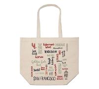 San Francisco Districts Market Tote Bag Shopper Shoulder Grocery Handbags for Teacher Student Gifts 16" Wx14 H(40cmx35cm) Resuable Washable Color:San Francisco Districts