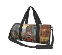 San Francisco Duffle Bag With Shoes Compartment And Adjustable Strap,Foldable Travel Duffel Bags For Men Women,Waterproof Duffel Bags, Black, One Size