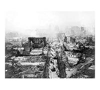 San Francisco Earthquake Damage 1906 Photo Art Print Canvas Premium Wall Decor Poster Mural