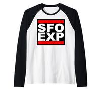 San Francisco Expat SFO EXP Digital Nomad LA Abroad USA Raglan Baseball Tee