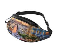 San Francisco Fanny Pack Waist Bag for Men Women Bum Bag with Headphone Jack and Adjustable Belt for Biking Running Jogging Traveling Outdoors Workout Cycling Fitness Hiking