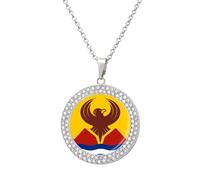 San Francisco Flag Fashion Women's Diamond Necklace Shiny Round Pendant Jewelry Romantic Gifts