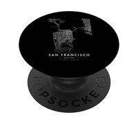 San Francisco Funny City Coordinates Skyline City Map PopSockets Swappable PopGrip