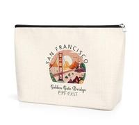 San Francisco Gift Ideas Golden Gate Bridge Cosmetic Bag San Francisco Souvenirs Gift Travel Bag Birthday Christmas Graduation Gift for Daughter Friends Travel Accessories Bags