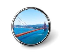 San Francisco Golden Gate Bridge Badge,Comfort Light in Weight Round Emblem Cute Funny Decor Brooch Smooth Does Not Fade Badges for Hats Jackets Coat Shirt
