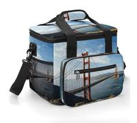 San Francisco Golden Gate Bridge Cooler Bags Insulated Lightweight Lunch Cooler Pack Large Leakproof Camping Ice Chest Collapsible Sided Cooler Bags for Hiking Beach Travel Picnic