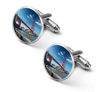 San Francisco Golden Gate Bridge Cufflinks for Men Alloy Tuxedo Shirt Cuff Links Business Wedding Jewelry Gift