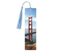 San Francisco Golden Gate Bridge Metal Bookmarks with Tassel,Cool Book Markers for Reading Women, Men,Aluminum Hanging Ornament Fancy Handmade Craft Reading Accessories Gift for Book Lovers S