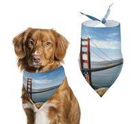 San Francisco Golden Gate Bridge Pet Scarf,Soft Durable Triangle Dog Bandanas Lightweight Breathable Comfortable Pet Bib for Small Medium Large Breed.