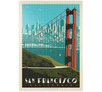 San Francisco: Golden Gate Bridge Skyline, Vintage Poster - Premium 1000 pieces Puzzle - MyPuzzle special collection from Anderson Design Group