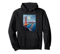 San Francisco Golden Gate Bridge Starry Fogscape Pop Pullover Hoodie