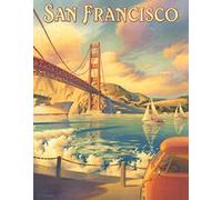 San Francisco Golden Gate Bridge Travel Iron Painting Metal Plate Tin Sign Vintage Retro Home House Man Cave Decor 8 X 12 Inch