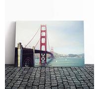 San Francisco Golden Gate Bridge Vol.2 Canvas Print | Gallery Wrapped 30mm Frame Wall Art | 30x20 inches | Ready to Hang | Modern Cityscape Picture | Living Room Bedroom Lounge Office