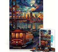 San Francisco Night Ride Jigsaw Puzzles for Teenagers 1000 Piece Brain Workout Toy Mental Relax Art Assembly Unique Gift (50x75cm)