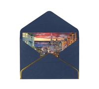 San Francisco Personalised Pearl-Finish Greeting Cards With Envelopes - Five Elegant Colourways, Gold-Edged Blank Cards, Suitable For All Occasions