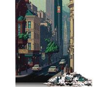 San Francisco Pixel Art Jigsaw Puzzles Puzzles for Adults Kids. 1000 Pieces Whimsical Challenge Toy Educational Games Home Decoration for Adults& Kids Age 14 Years Up 1000pcs (75x50cm)