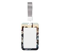 San Francisco Print Badge Holder with Breakaway Lanyard,Work Name Tag Breakaway Lanyard Id Card Protector Case