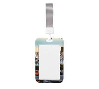 San Francisco Print Badge Holder with Breakaway Lanyard,Work Name Tag Breakaway Lanyard Id Card Protector Case